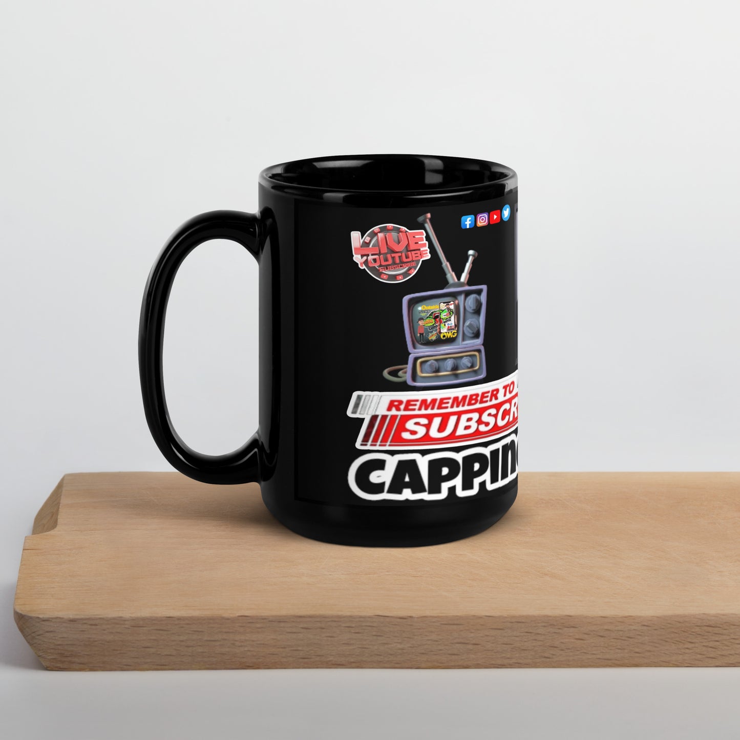 Cappingkeith Black Glossy Mug
