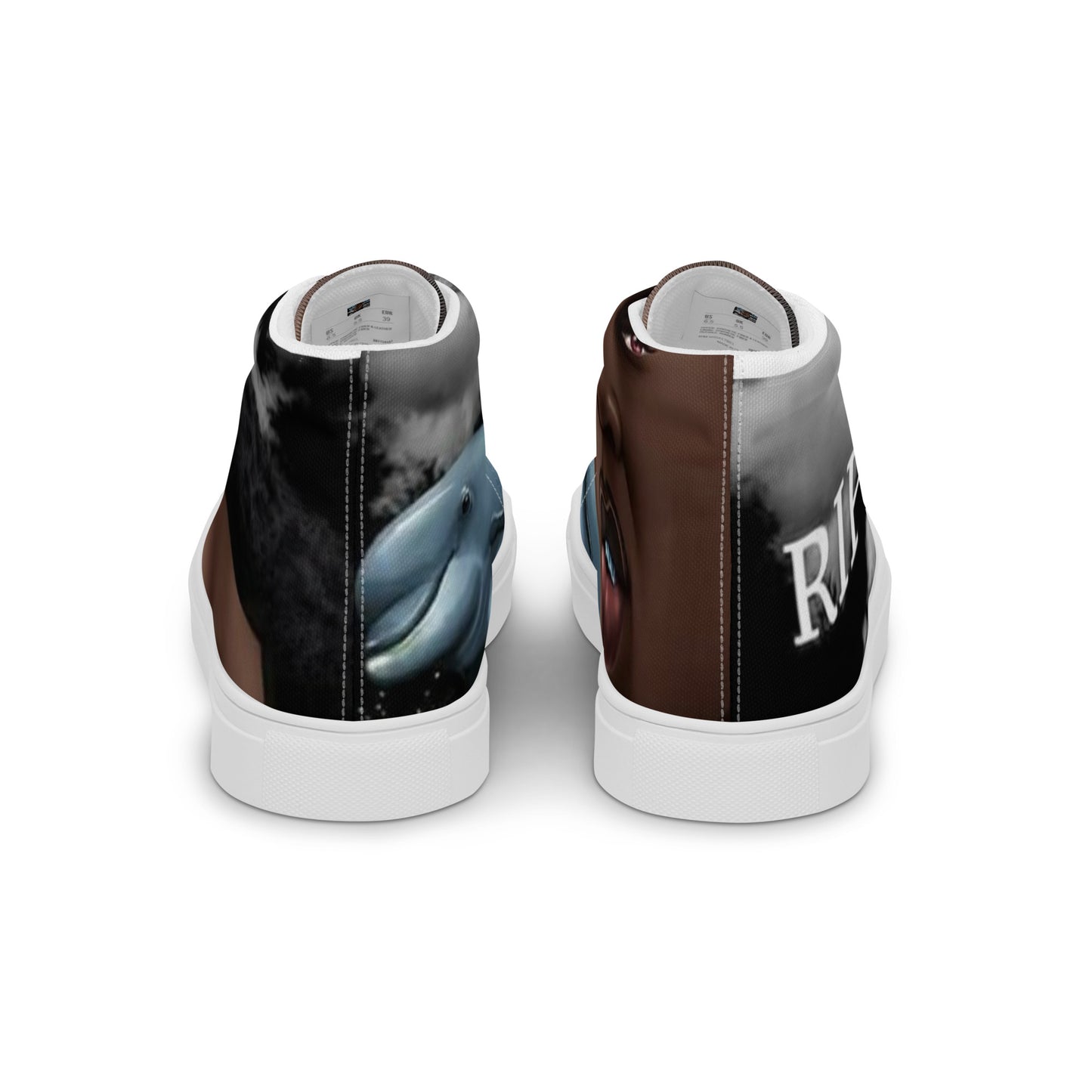 Young Dolph high top canvas shoes