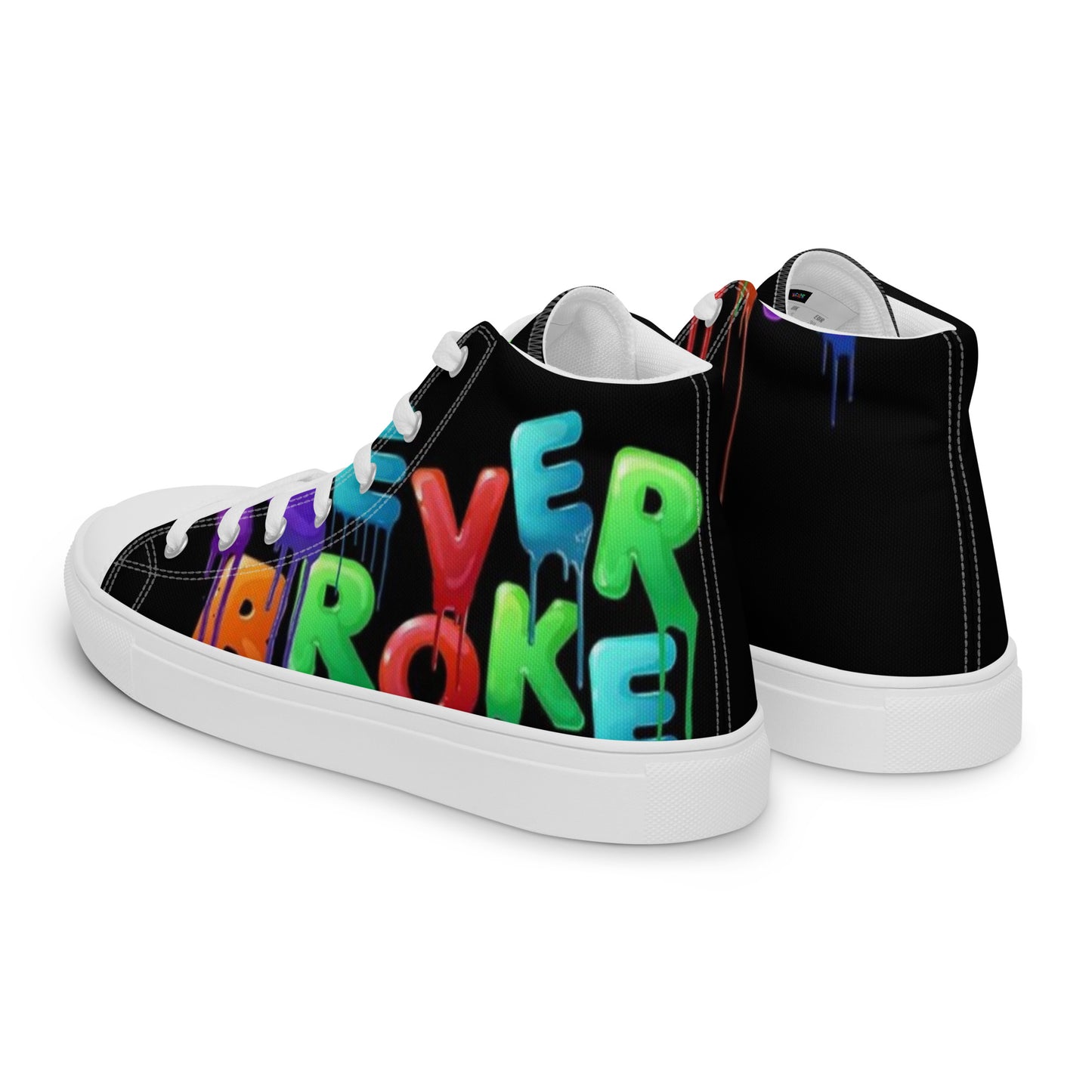 Never Broke Men’s high top canvas shoes