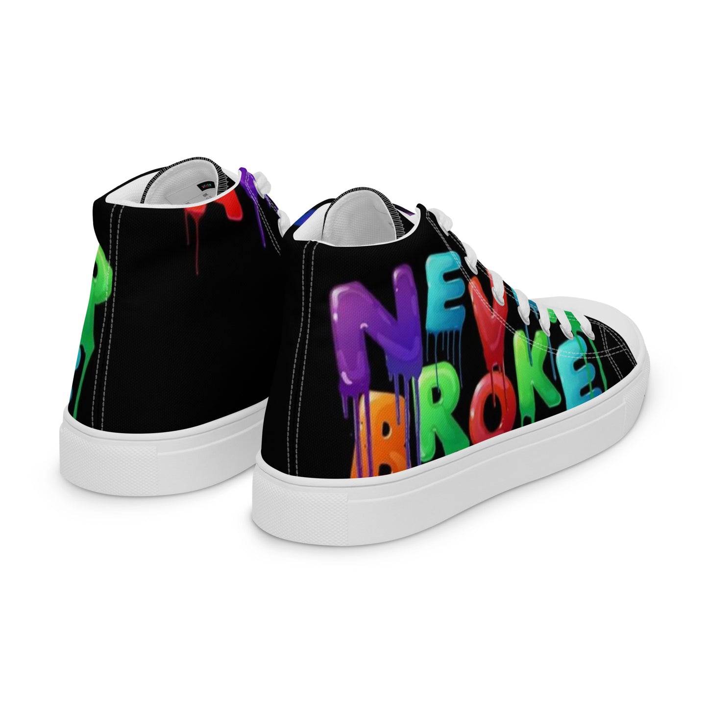 Never Broke Men’s high top canvas shoes
