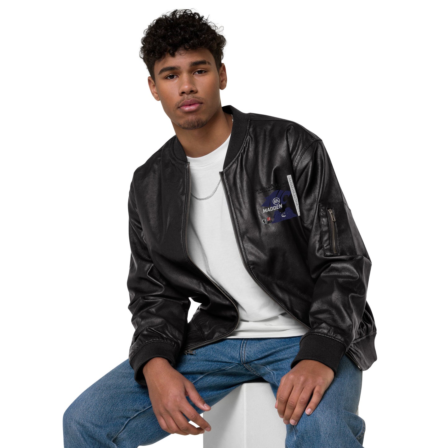 North Crowley Football Leather Bomber Jacket