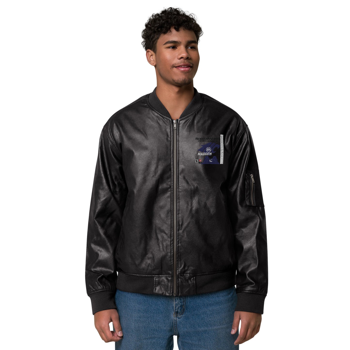 North Crowley Football Leather Bomber Jacket