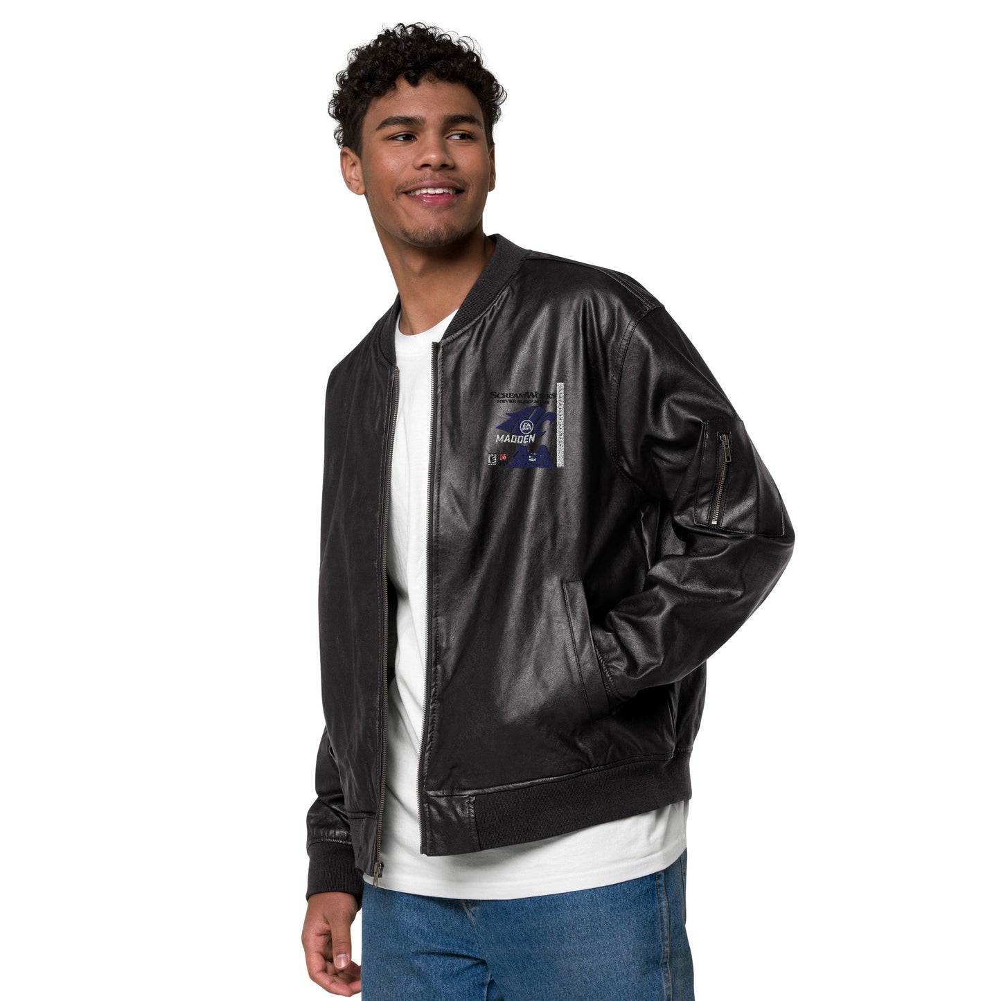 North Crowley Football Leather Bomber Jacket