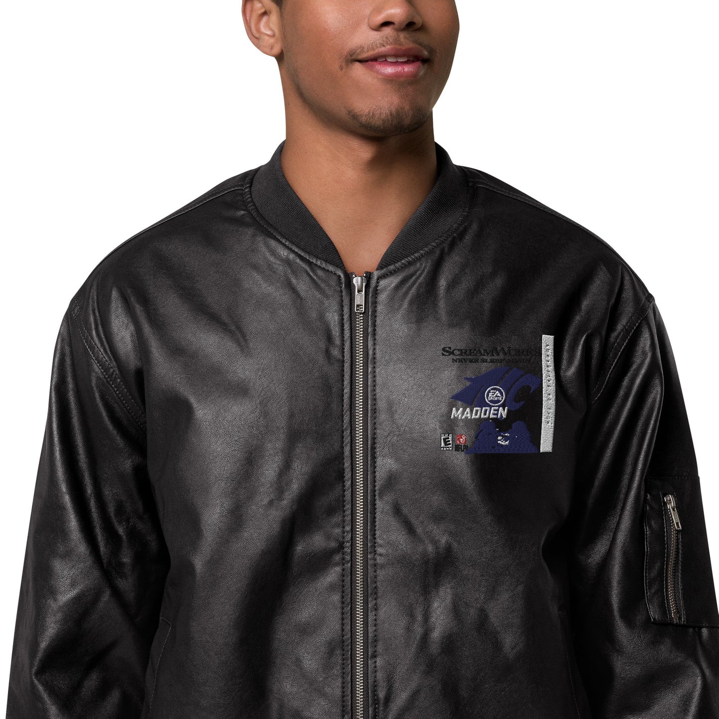 North Crowley Football Leather Bomber Jacket