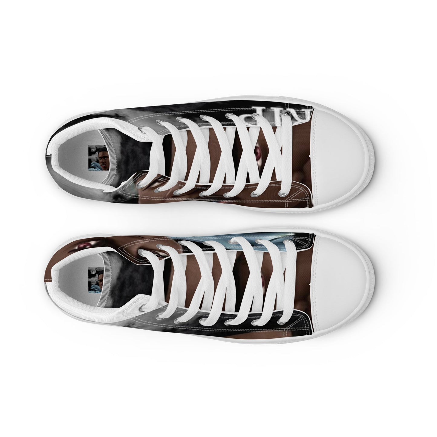 Young Dolph high top canvas shoes