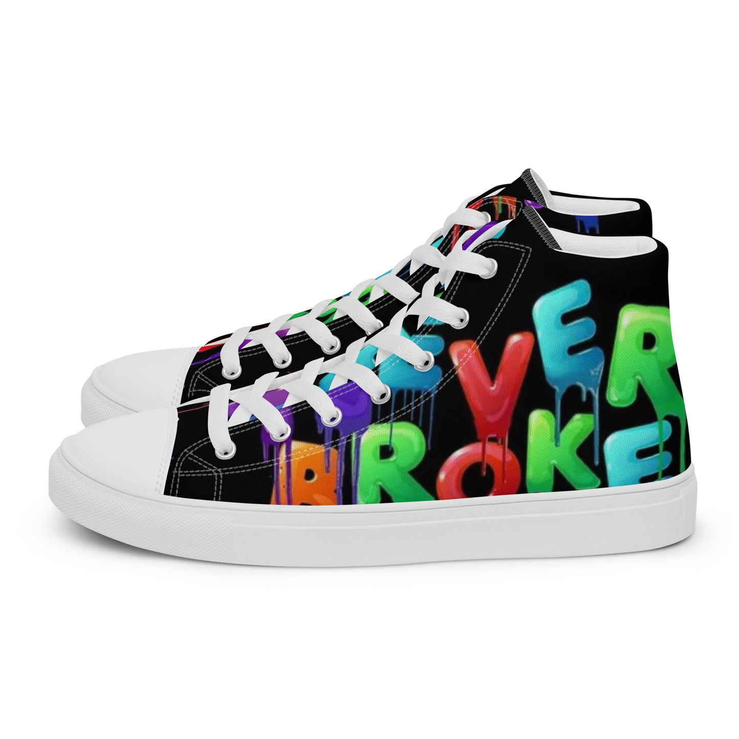 Never Broke Men’s high top canvas shoes