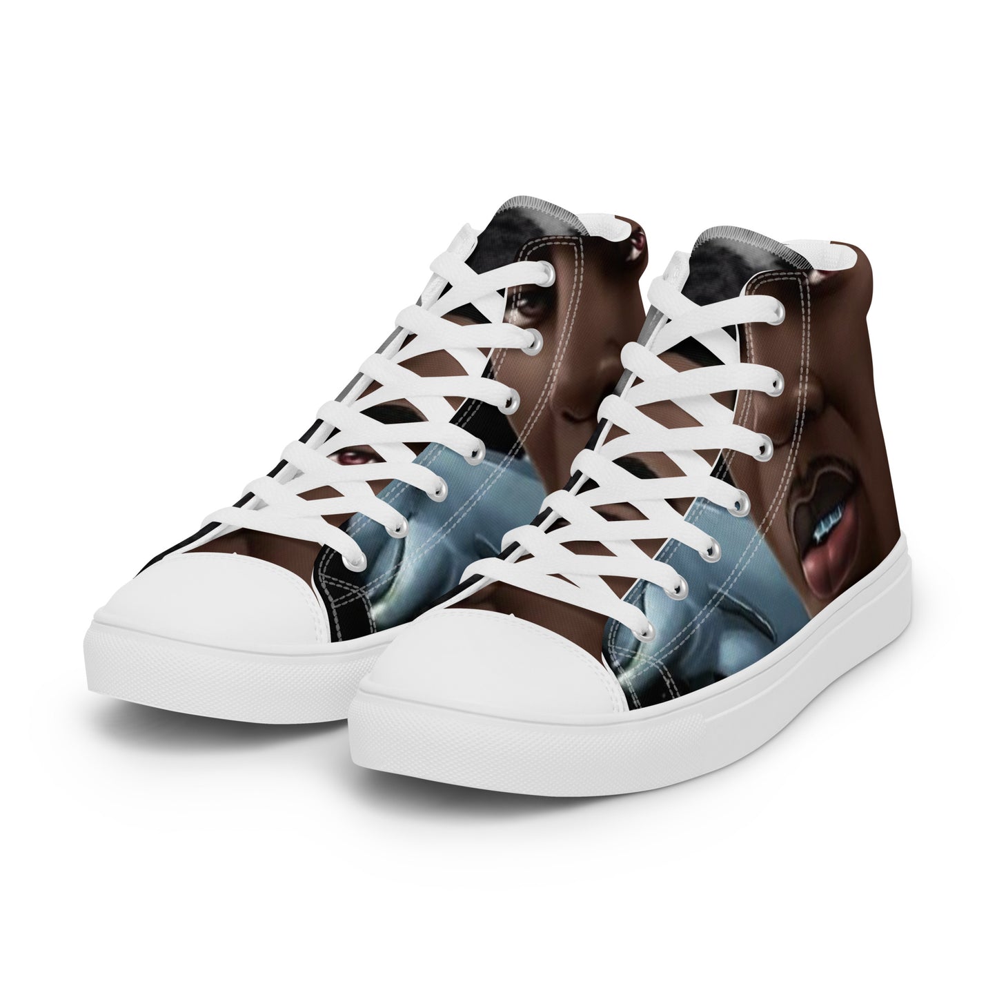 Young Dolph high top canvas shoes