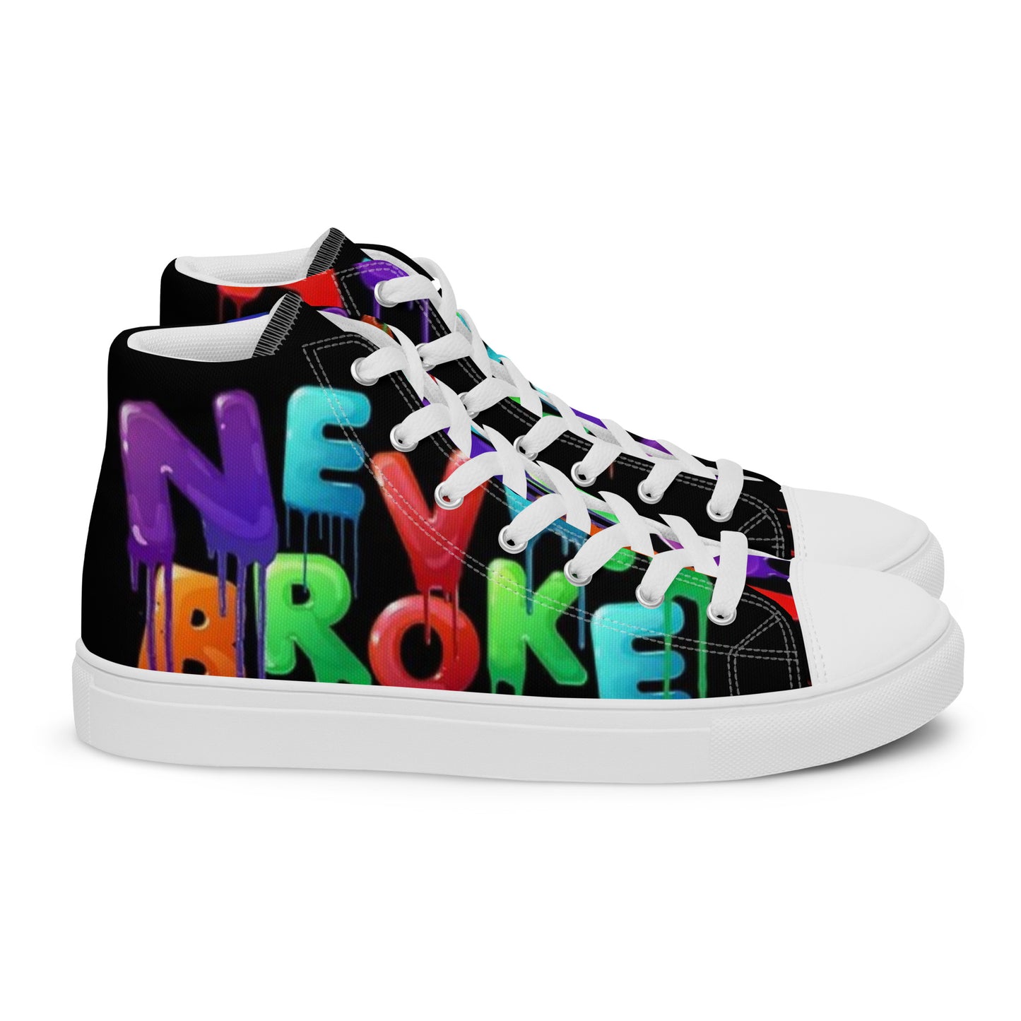 Never Broke Men’s high top canvas shoes