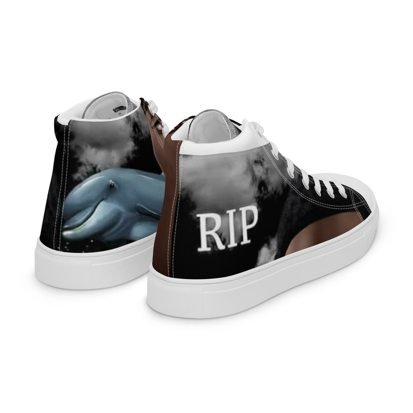 Young Dolph high top canvas shoes