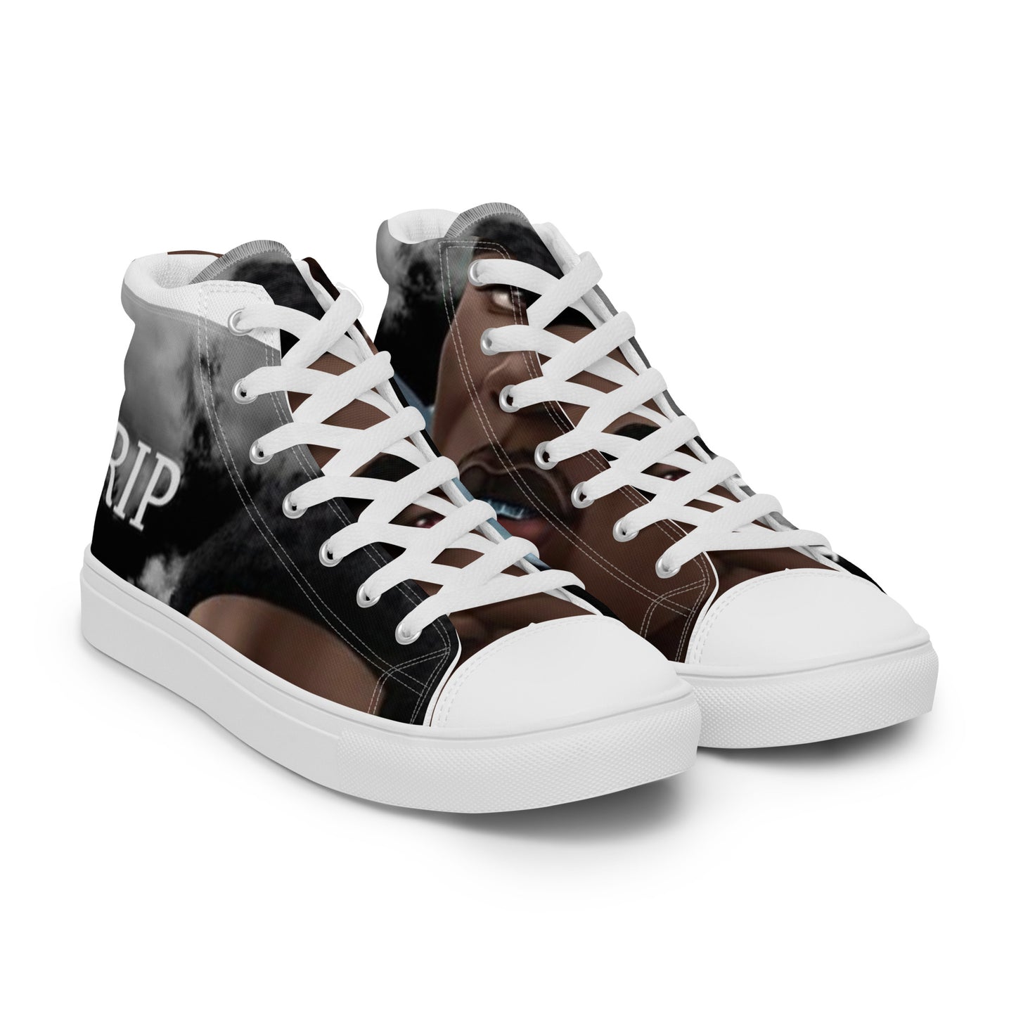 Young Dolph high top canvas shoes