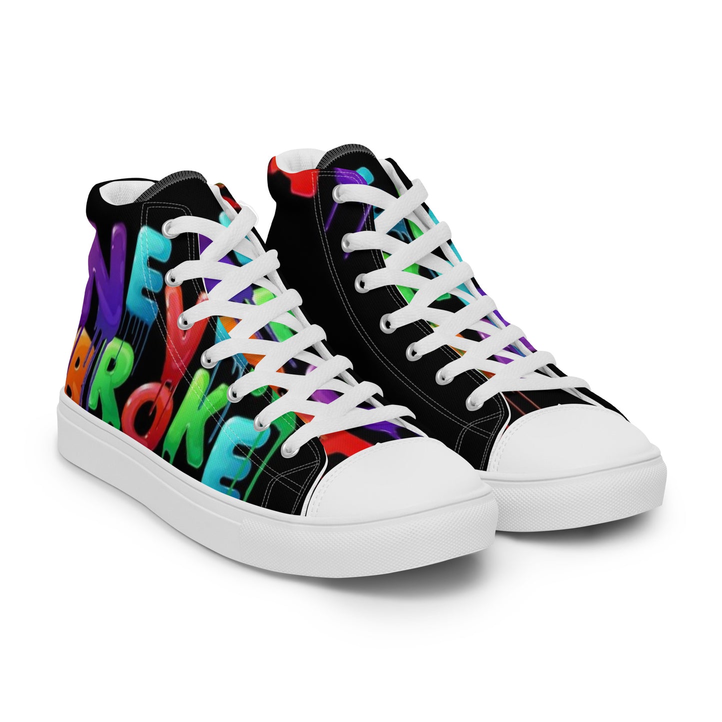 Never Broke Men’s high top canvas shoes