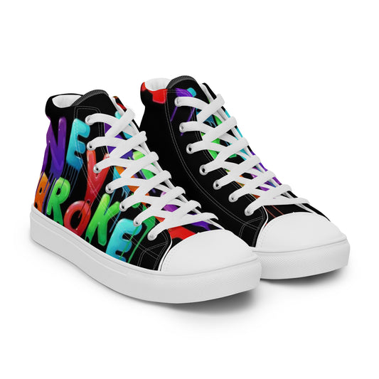 Never Broke Men’s high top canvas shoes
